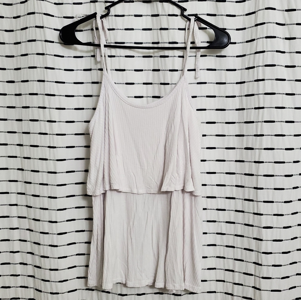 Time and Tru White Tie Strap Tank Top